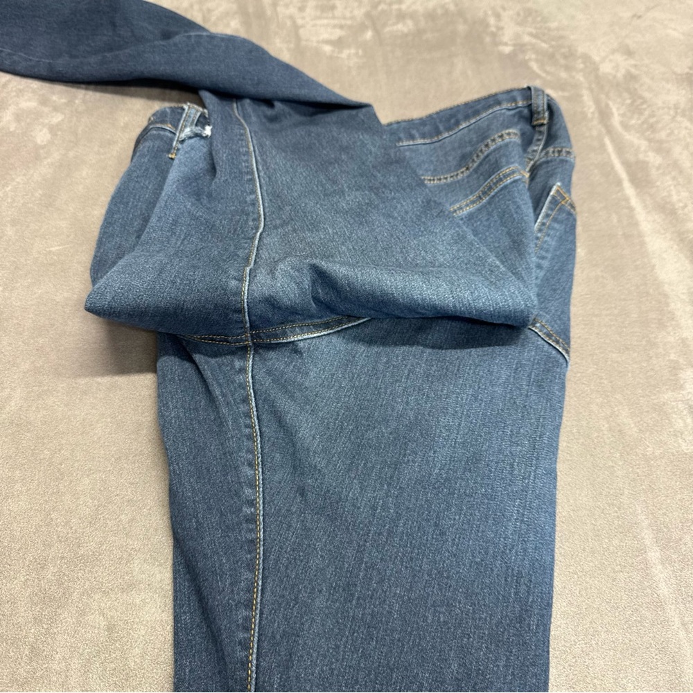 American Bazi Women's Skinny Jeans high rise size 11 distressed Dark Blue denim - Picture 15 of 16